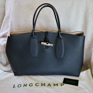 Longchamp Roseau Leather Tote Bag EUC